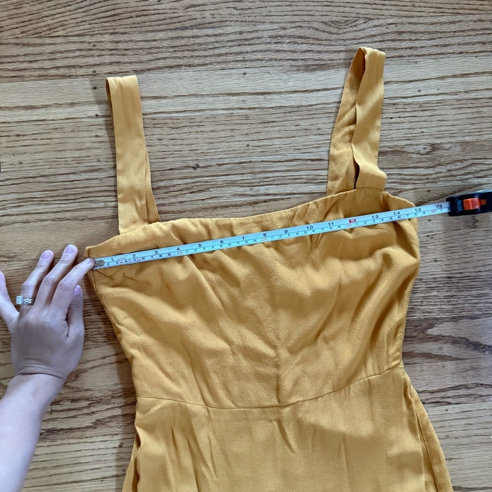 Reformation Satin Midi Dress • Size 4 • Marigold Yellow • Slit Midi - Picture 8 of 10